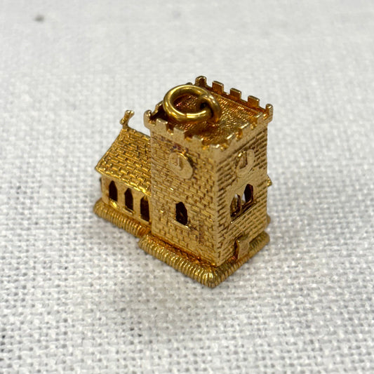 Church Diorama Articulated Gold Charm
