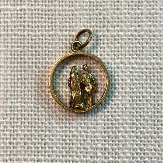 Bride & Groom Gold Charm Pendant
