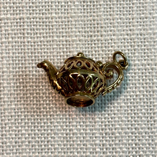 Decorative Kettle Gold Charm