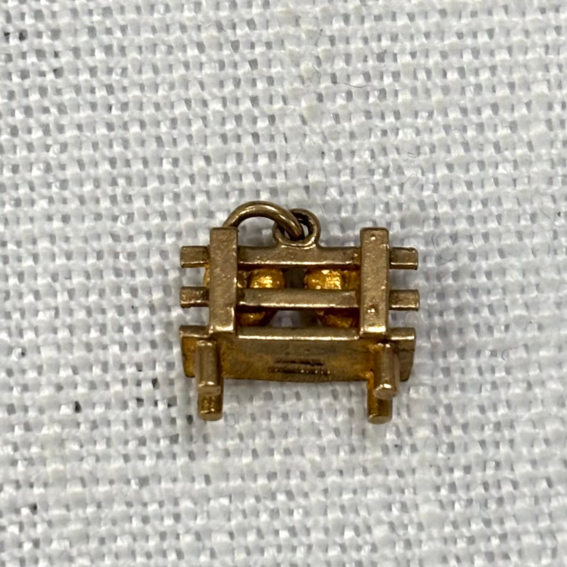 Love Hearts on a Bench Gold Charm