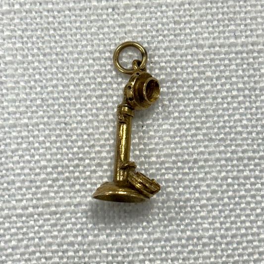 Vintage Telephone Handset Gold Charm