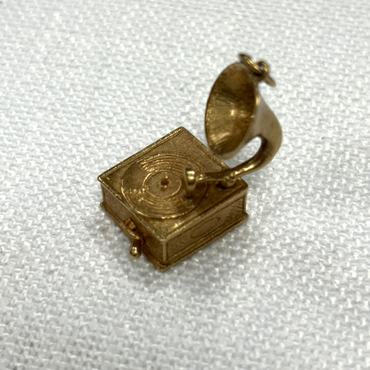 Classic Gramophone from Years Gone By Gold Charm