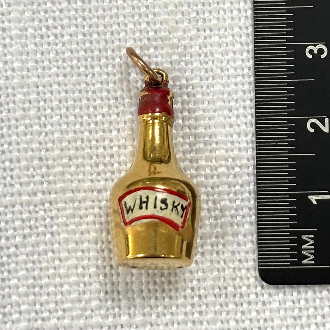 Whisky Bottle Gold Charm