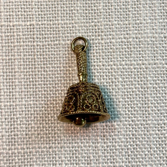 Handbell Ornate Gold Charm
