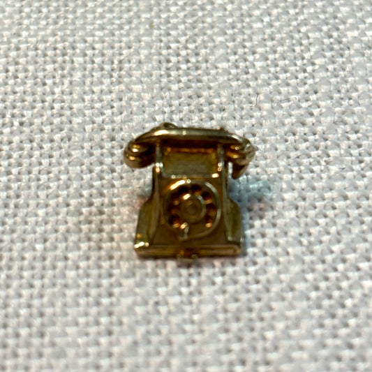 Retro Telephone Gold Charm