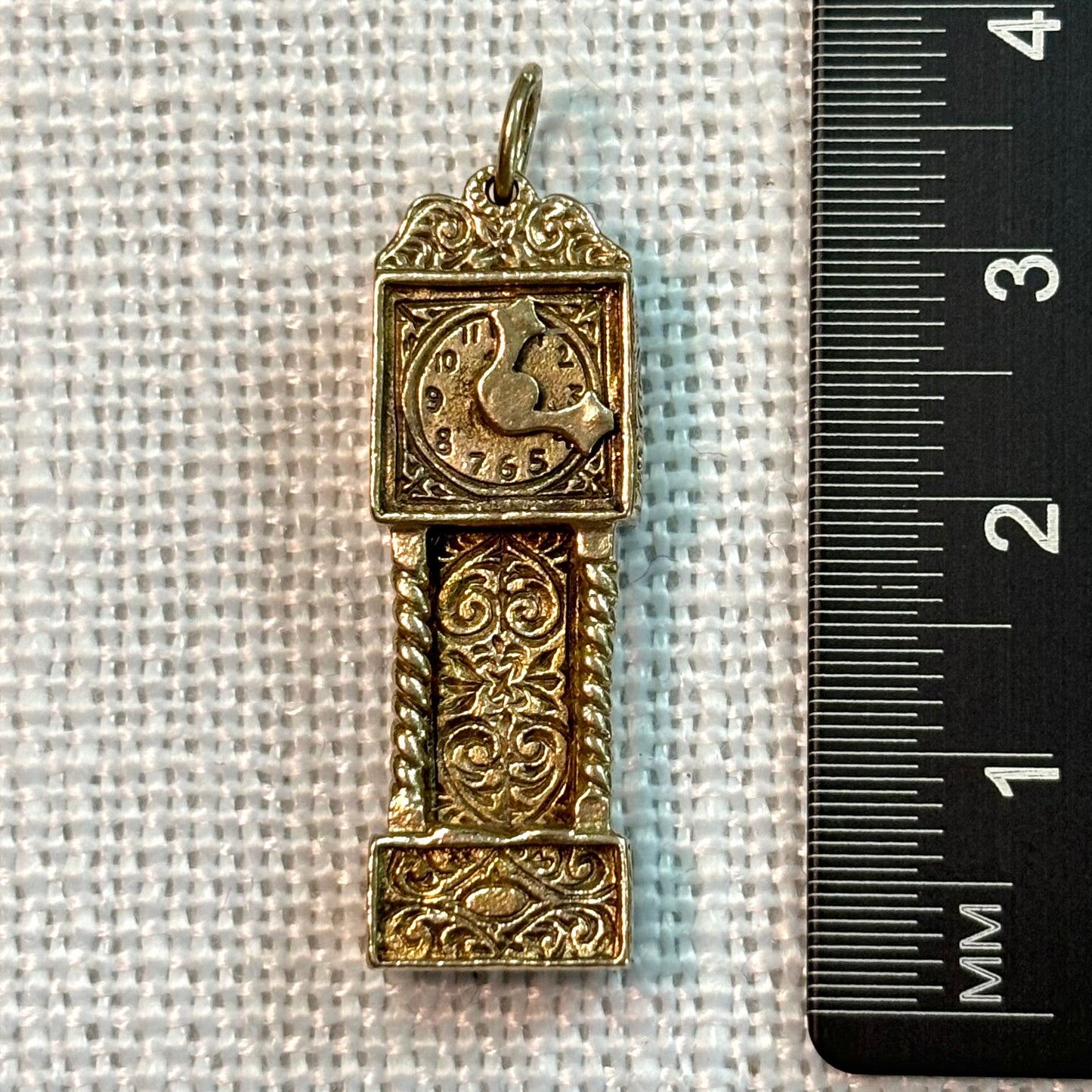 Grandfather Clock Gold Charm