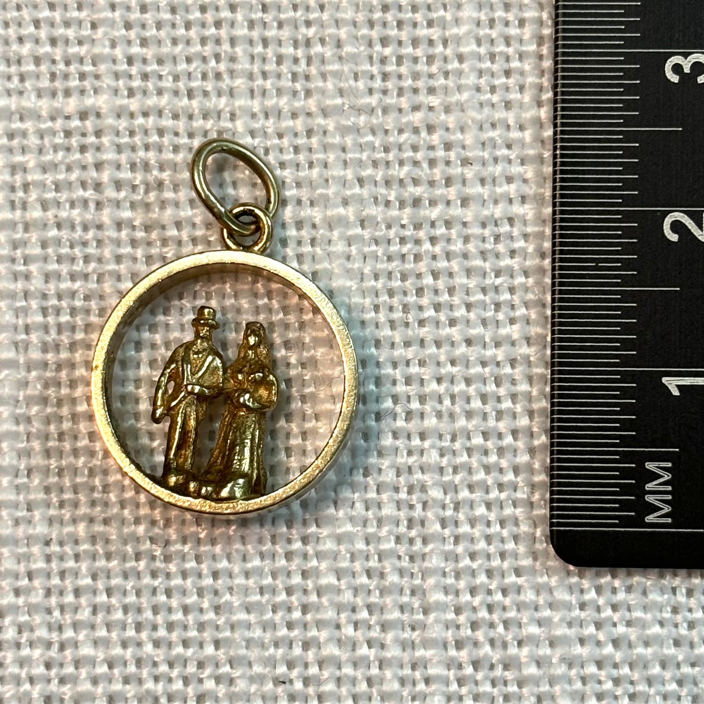 Bride & Groom Gold Charm Pendant