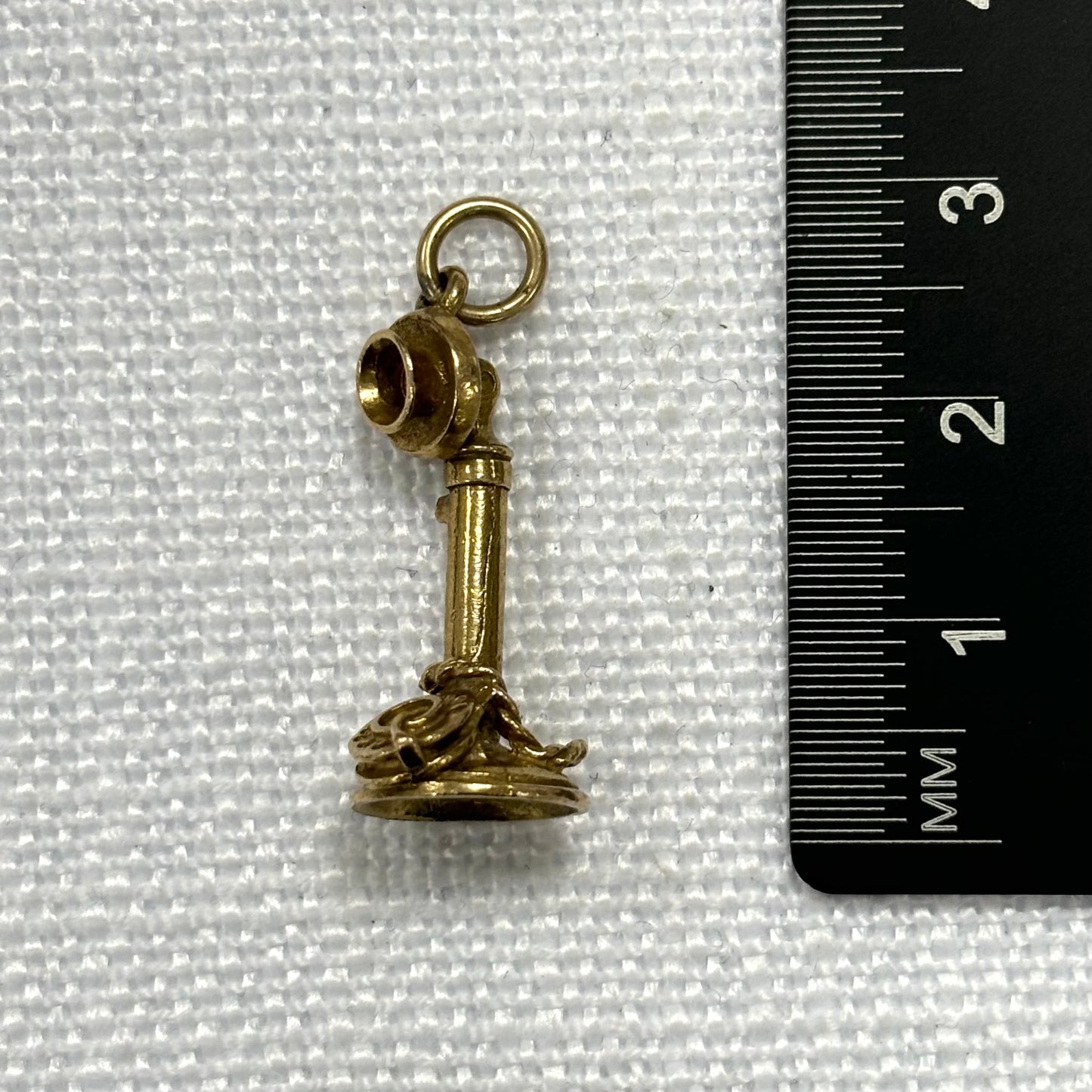 Vintage Telephone Handset Gold Charm