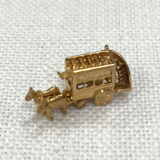 Vintage Horse & Bus Transport Gold Charm