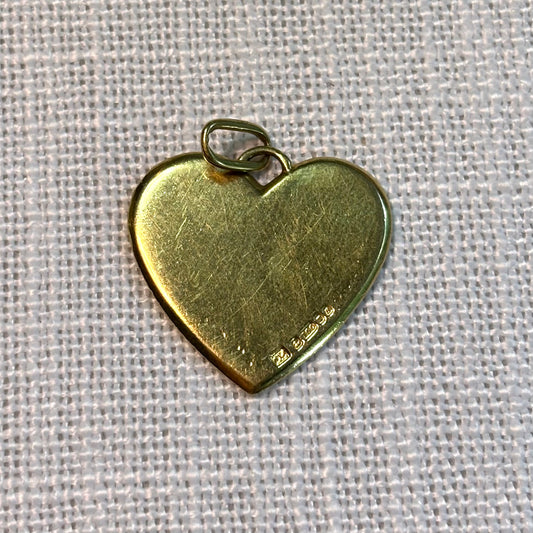 Flat Plate Solid Heart Gold Pendant