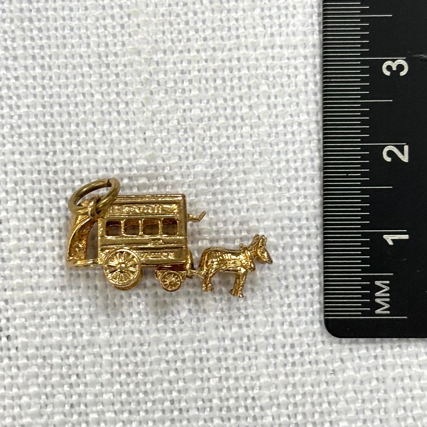 Vintage Horse & Bus Transport Gold Charm