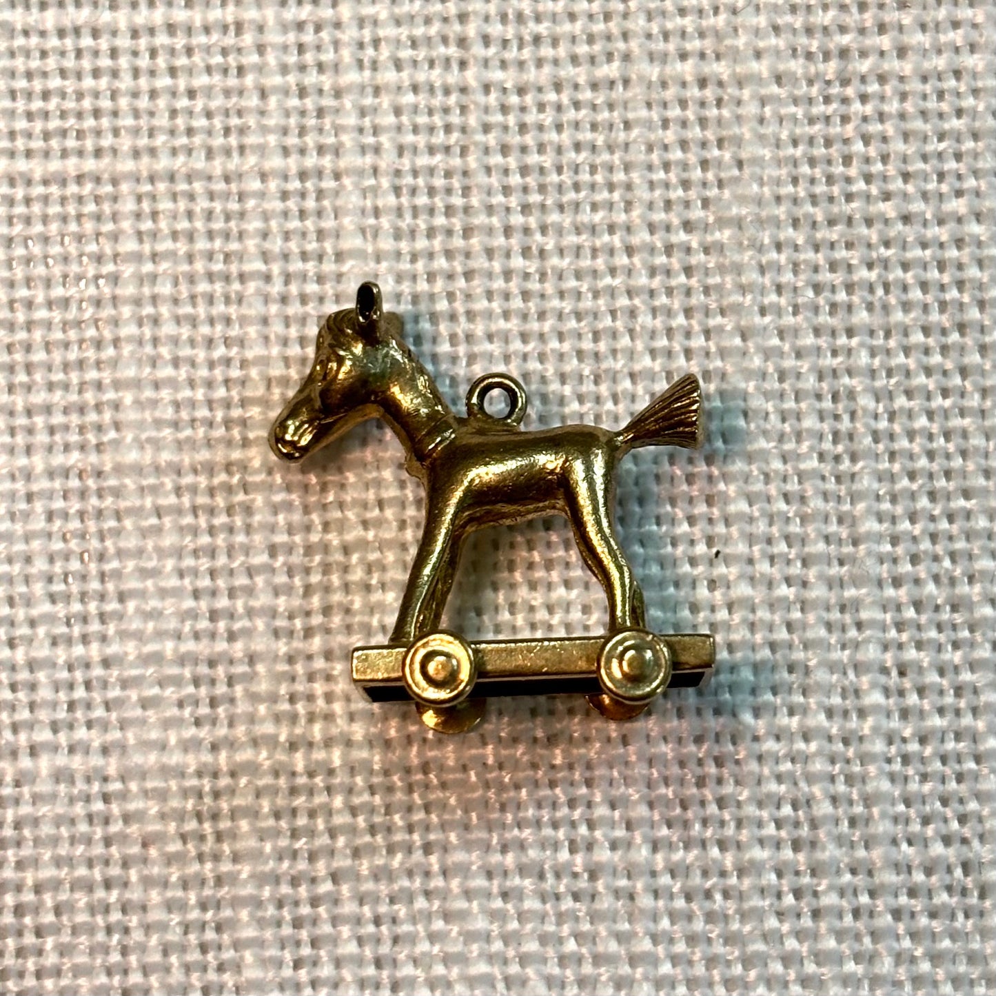 Kids Play Horse on Wheels Gold Charm