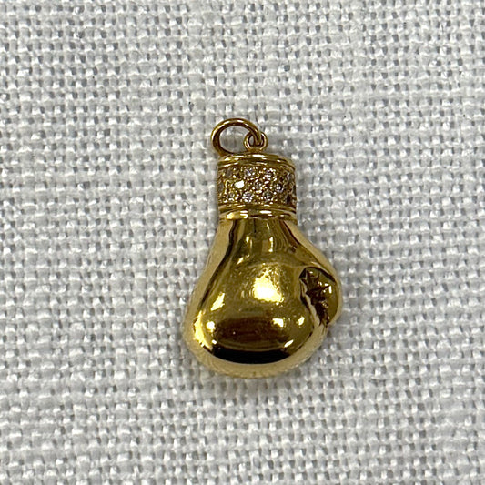 Boxing Glove & Diamond Gold Pendant