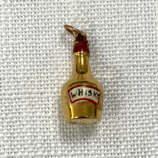 Whisky Bottle Gold Charm