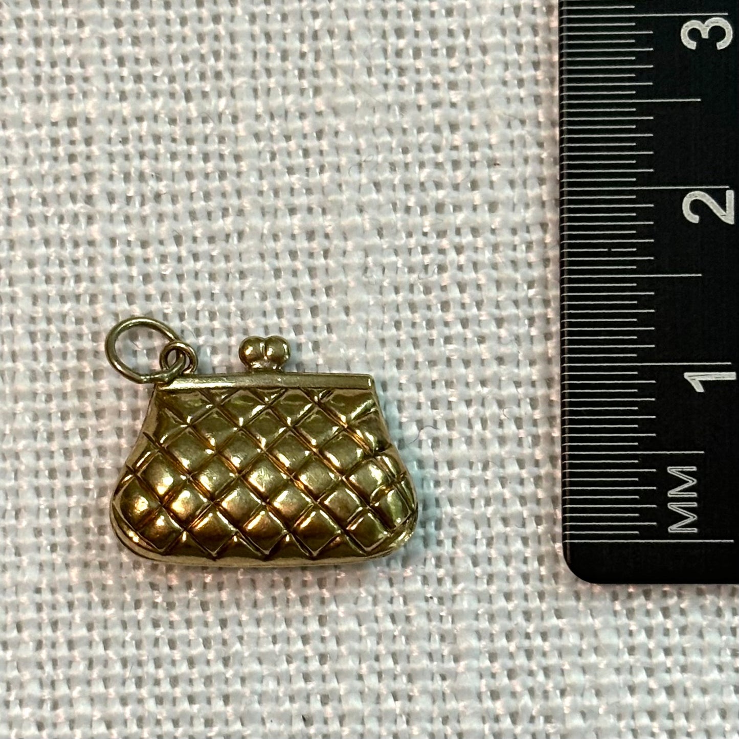 Ladies Quilted Handbag Gold Charm