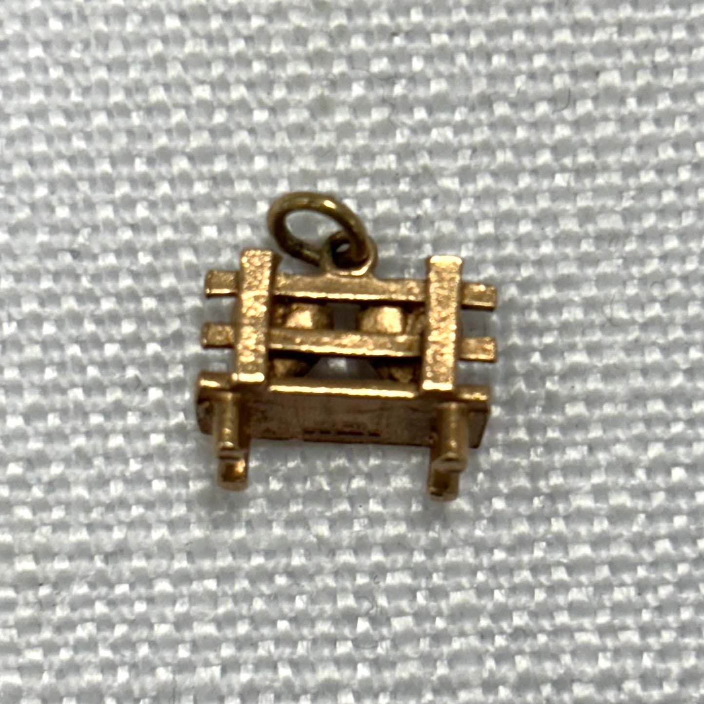 Love Hearts on a Bench Gold Charm