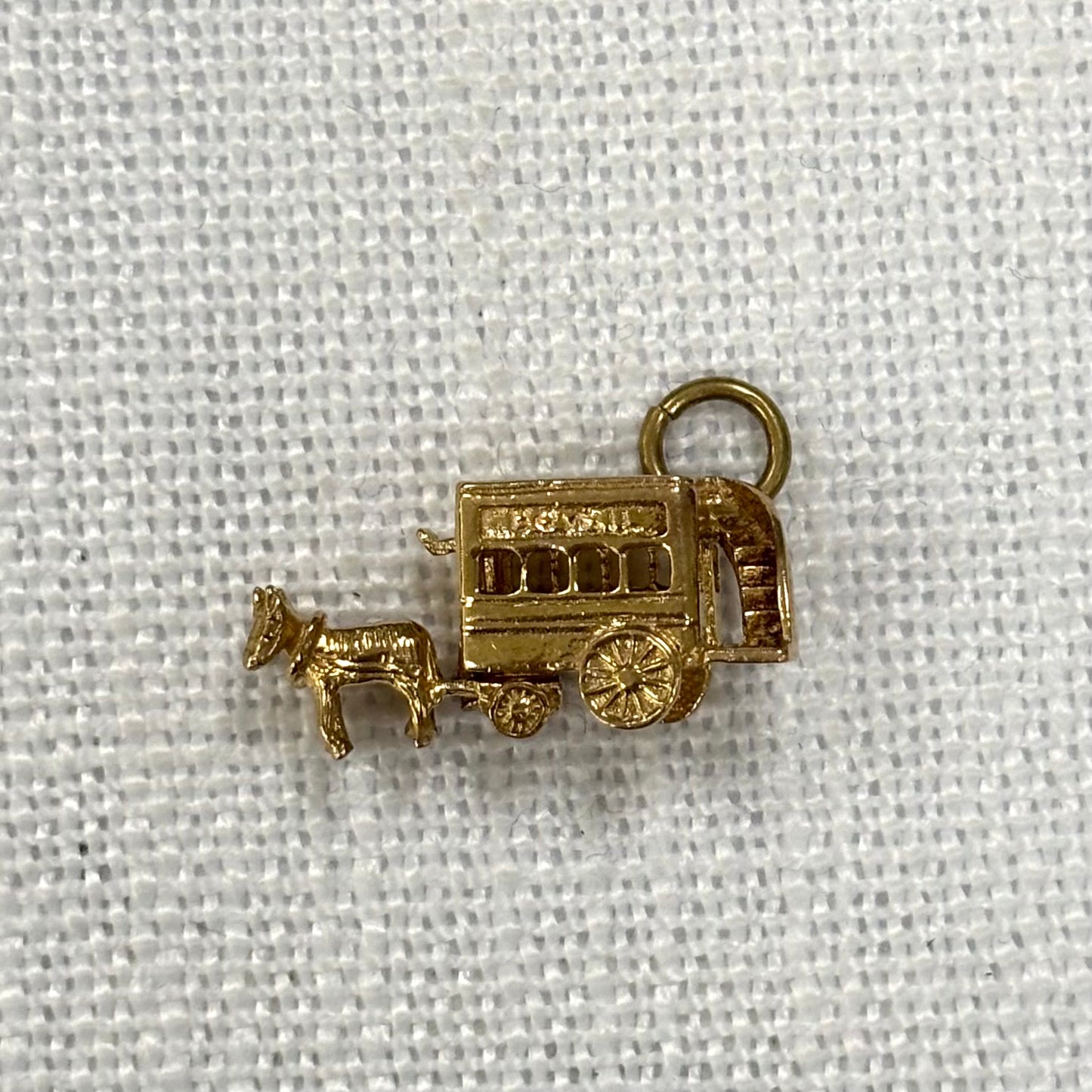 Vintage Horse & Bus Transport Gold Charm