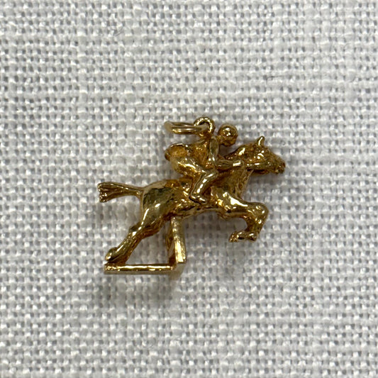 Horse Jumping Fence Gold Charm