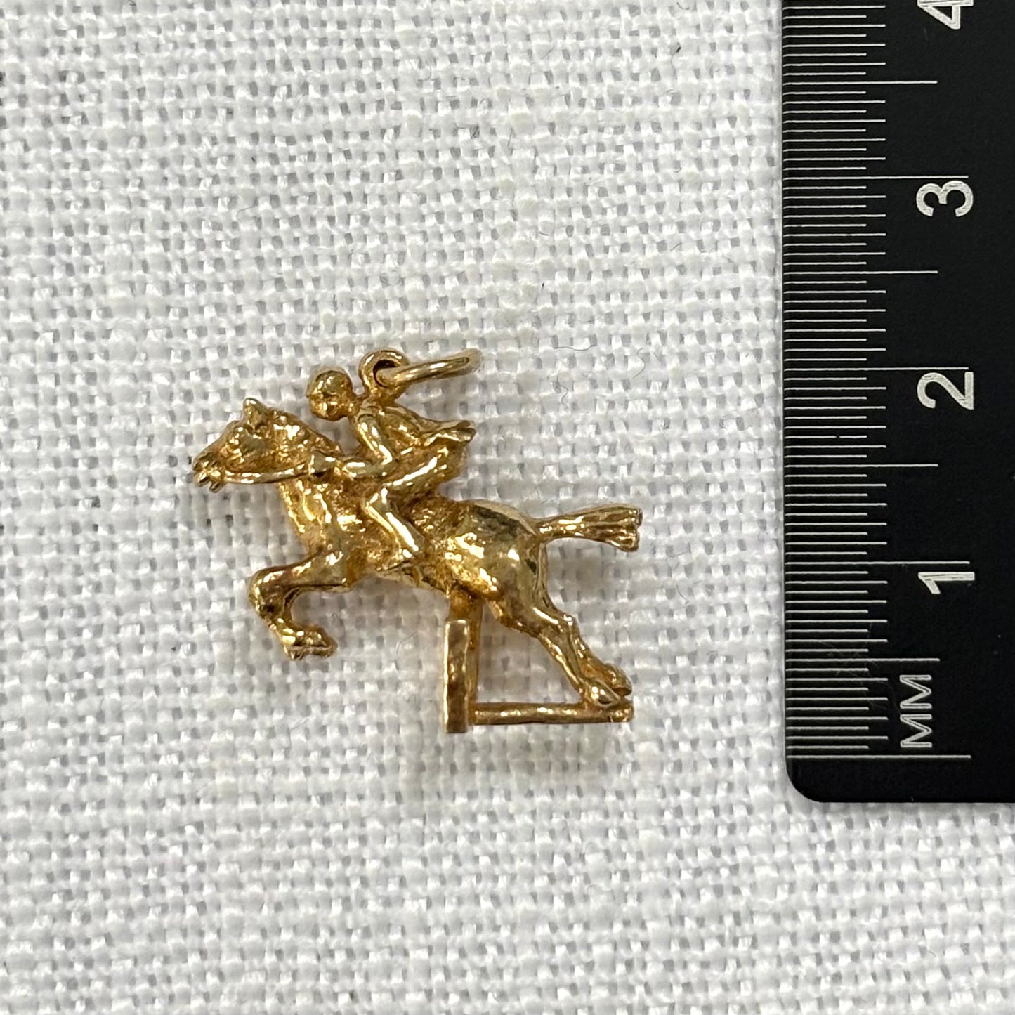 Horse Jumping Fence Gold Charm