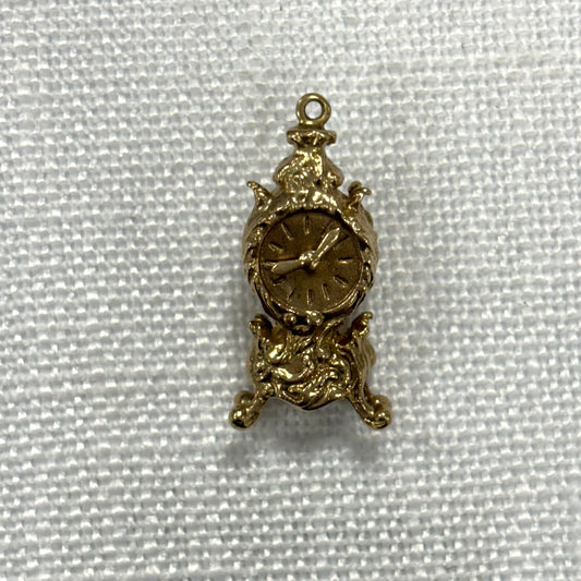 Classic Carriage Clock Gold Charm