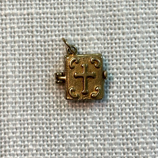 Detailed Bible Small Gold Charm