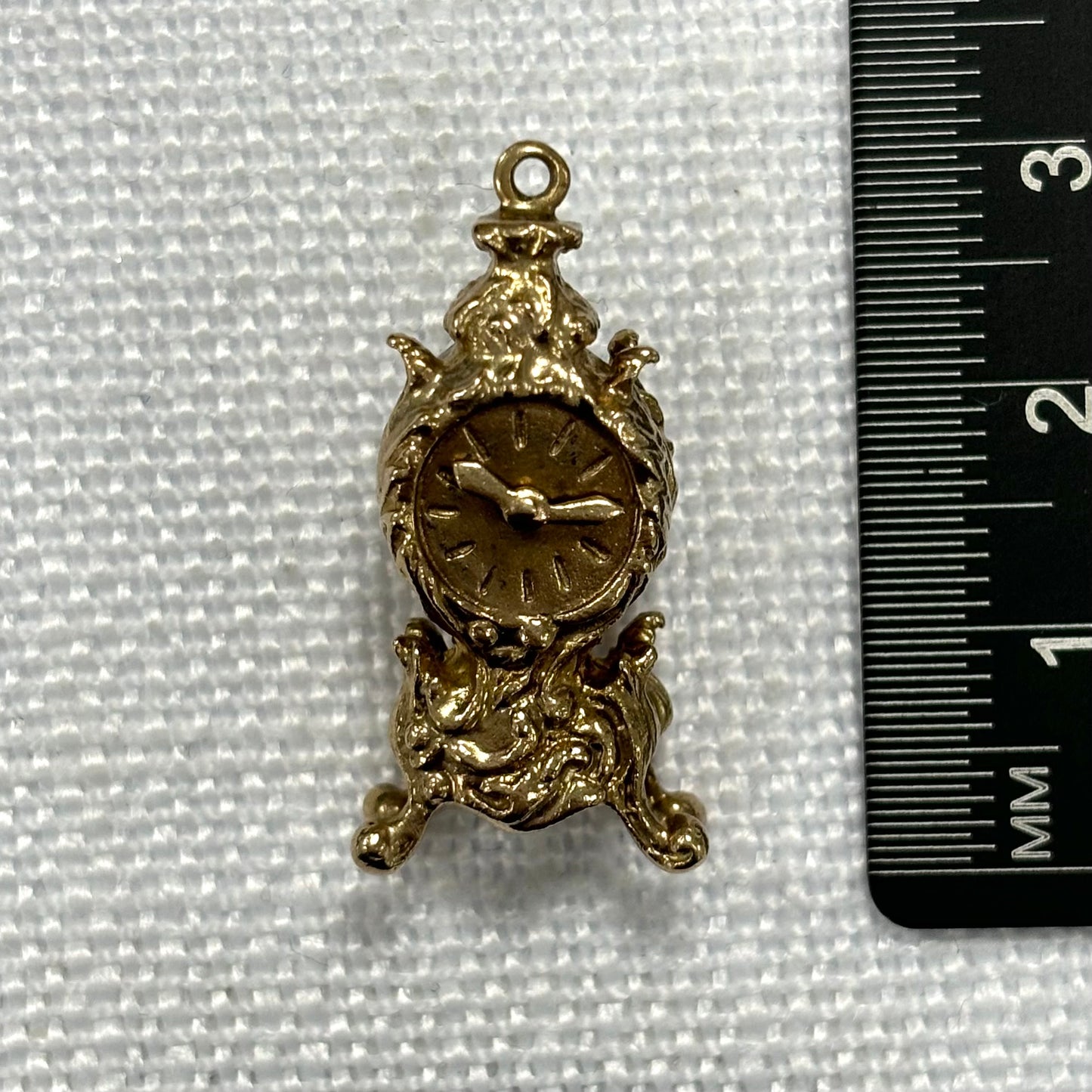 Classic Carriage Clock Gold Charm