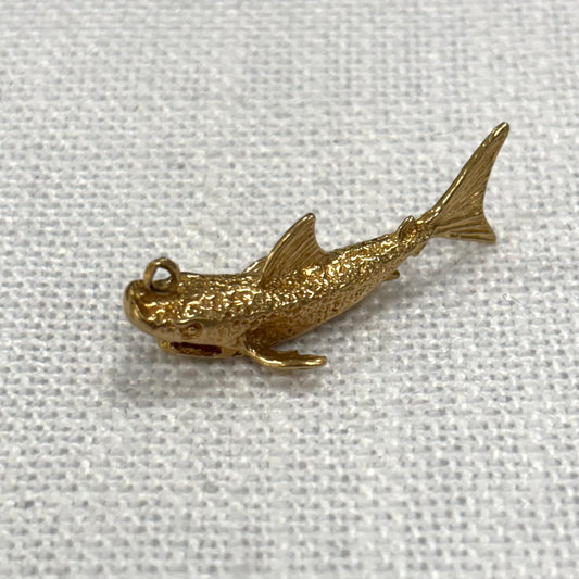 Swimming Shark Gold Charm