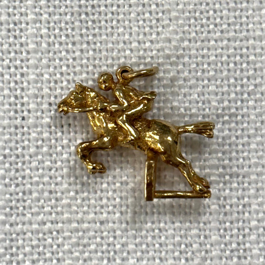 Horse Jumping Fence Gold Charm