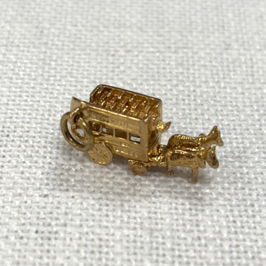 Vintage Horse & Bus Transport Gold Charm