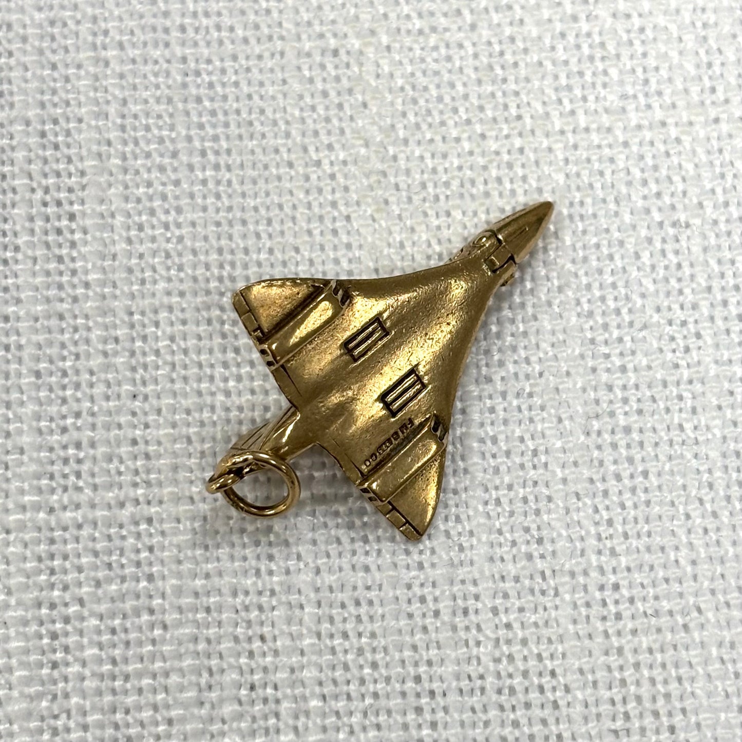 Concorde With Passengers Gold Charm