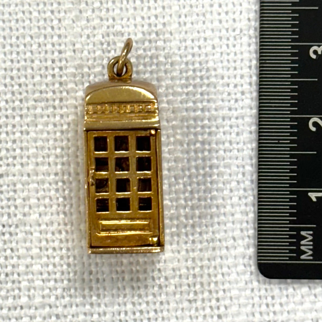 British Iconic Phone Box Gold Charm