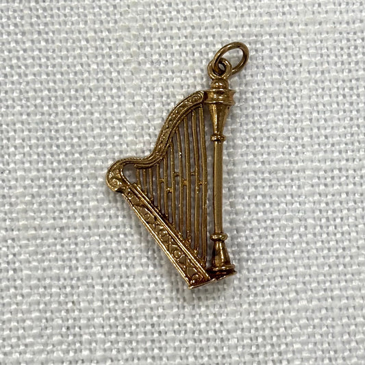 Golden Harp Gold Charm
