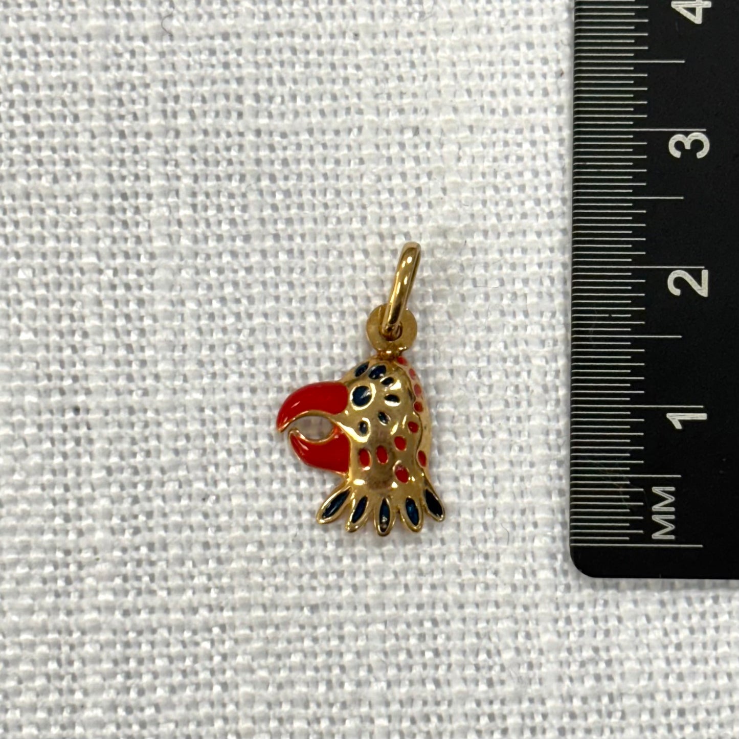 Exotic Bird Colourful Gold Charm