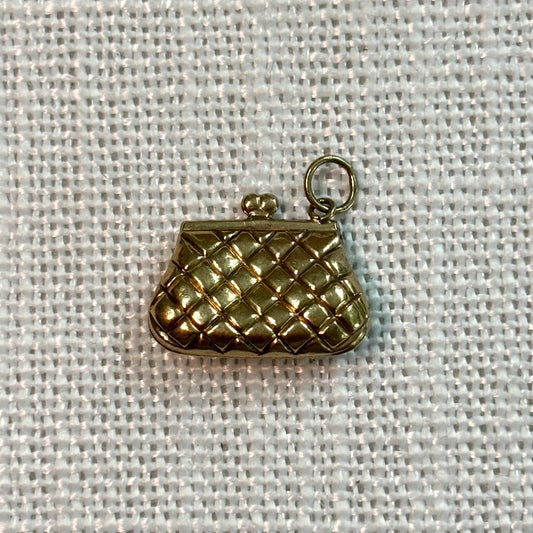 Ladies Quilted Handbag Gold Charm
