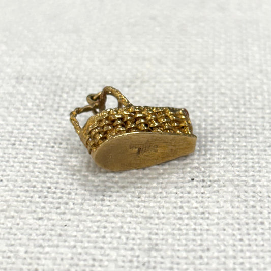 Champagne Bottle in Basket Gold Charm