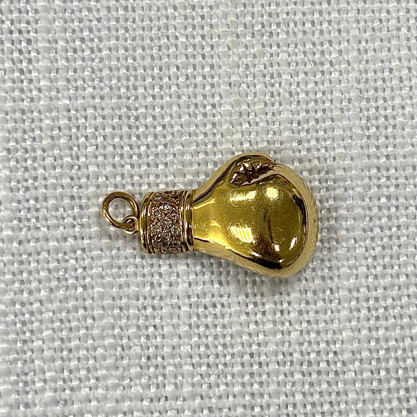Boxing Glove & Diamond Gold Pendant