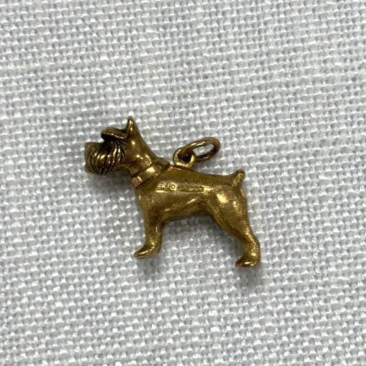 Scottish Terrier Dog Gold Charm Pendant