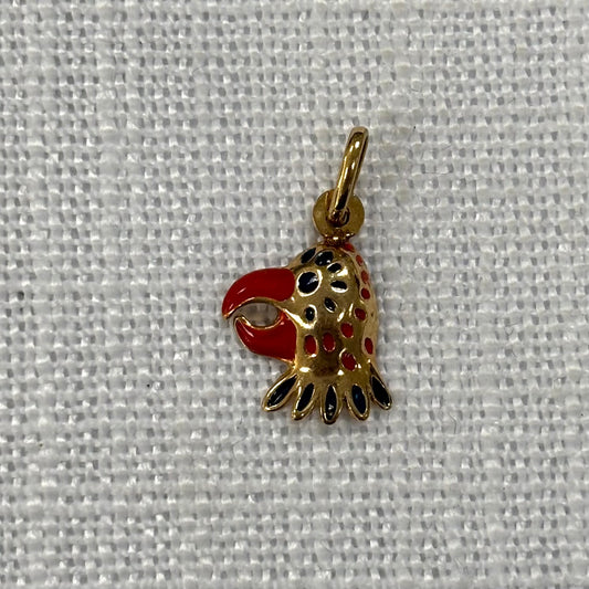 Exotic Bird Colourful Gold Charm