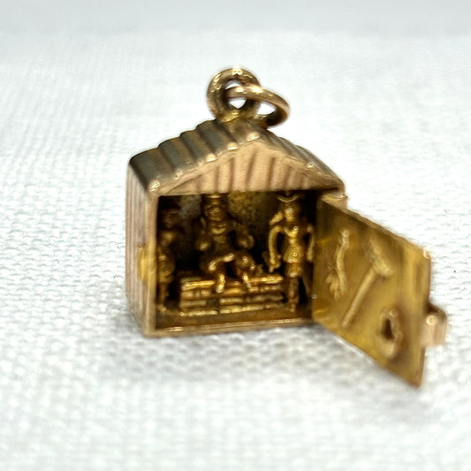 Working Barn Reveal Detailed Family Gold Charm