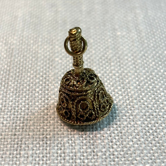 Handbell Ornate Gold Charm