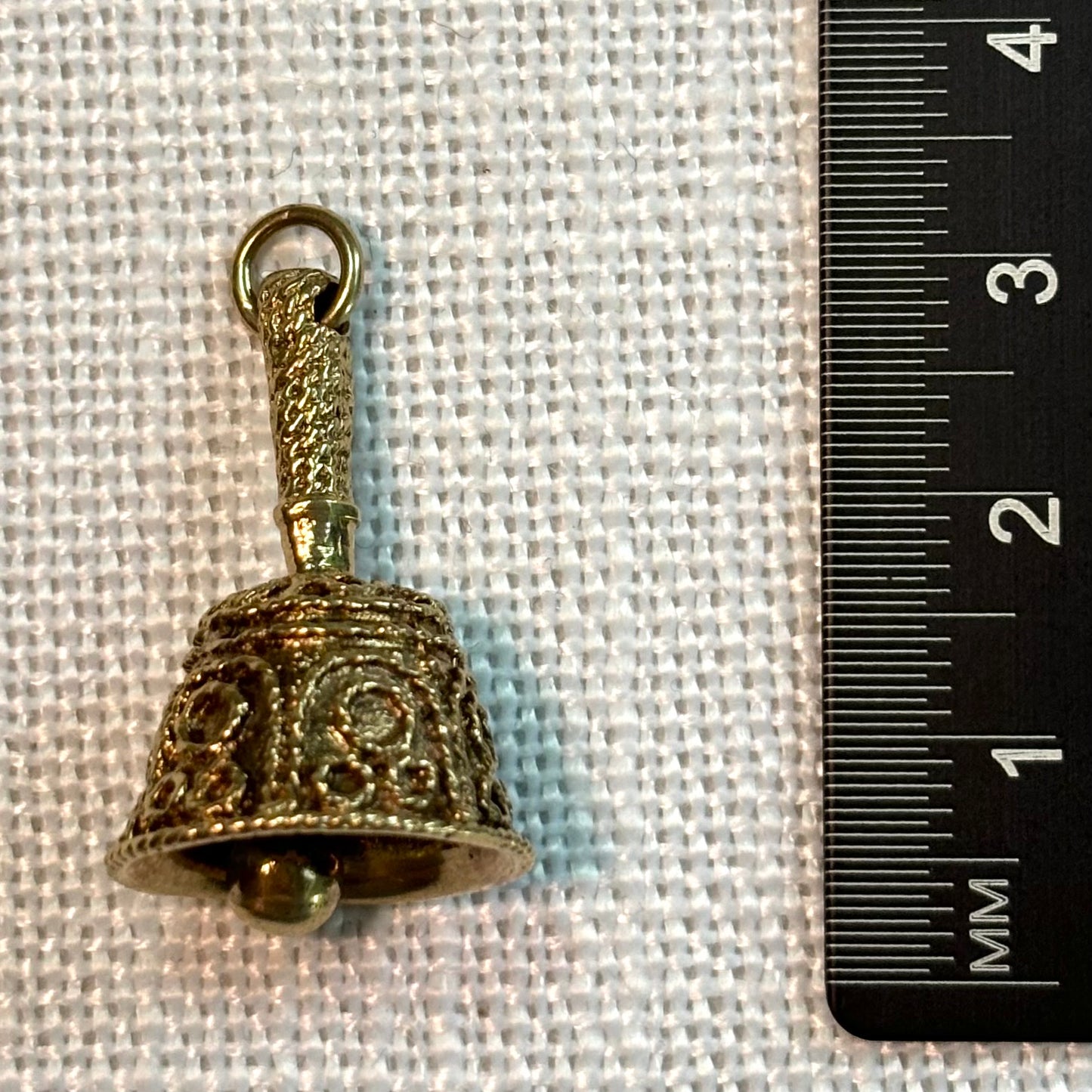 Handbell Ornate Gold Charm