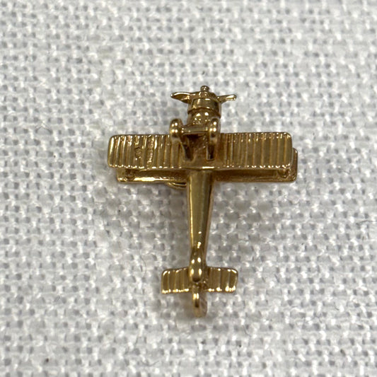 Historic Single Seater Airplane Gold Charm