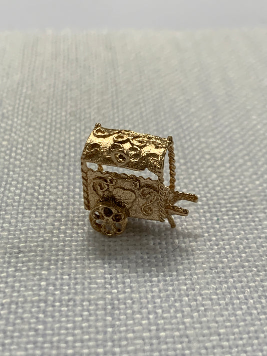 Market trader wheelbarrow gold charm