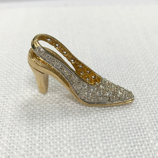 Elegant Ladies Shoe Gold Charm Pendant