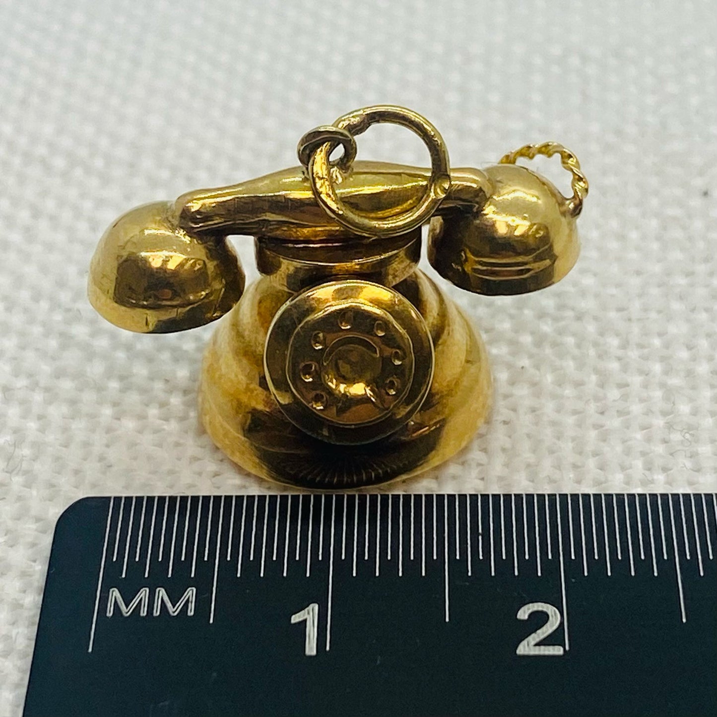 Classic Telephone Handset Receiver Gold Charm Pendant