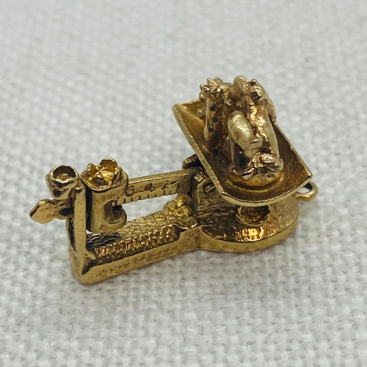 Newborn Baby On Scales Gold Charm