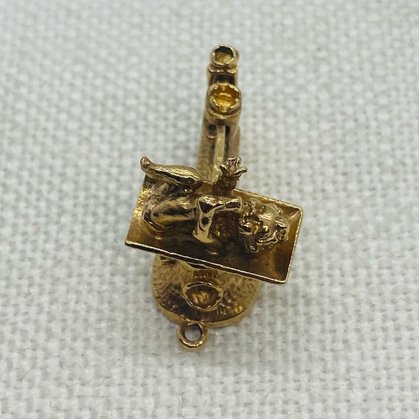 Newborn Baby On Scales Gold Charm