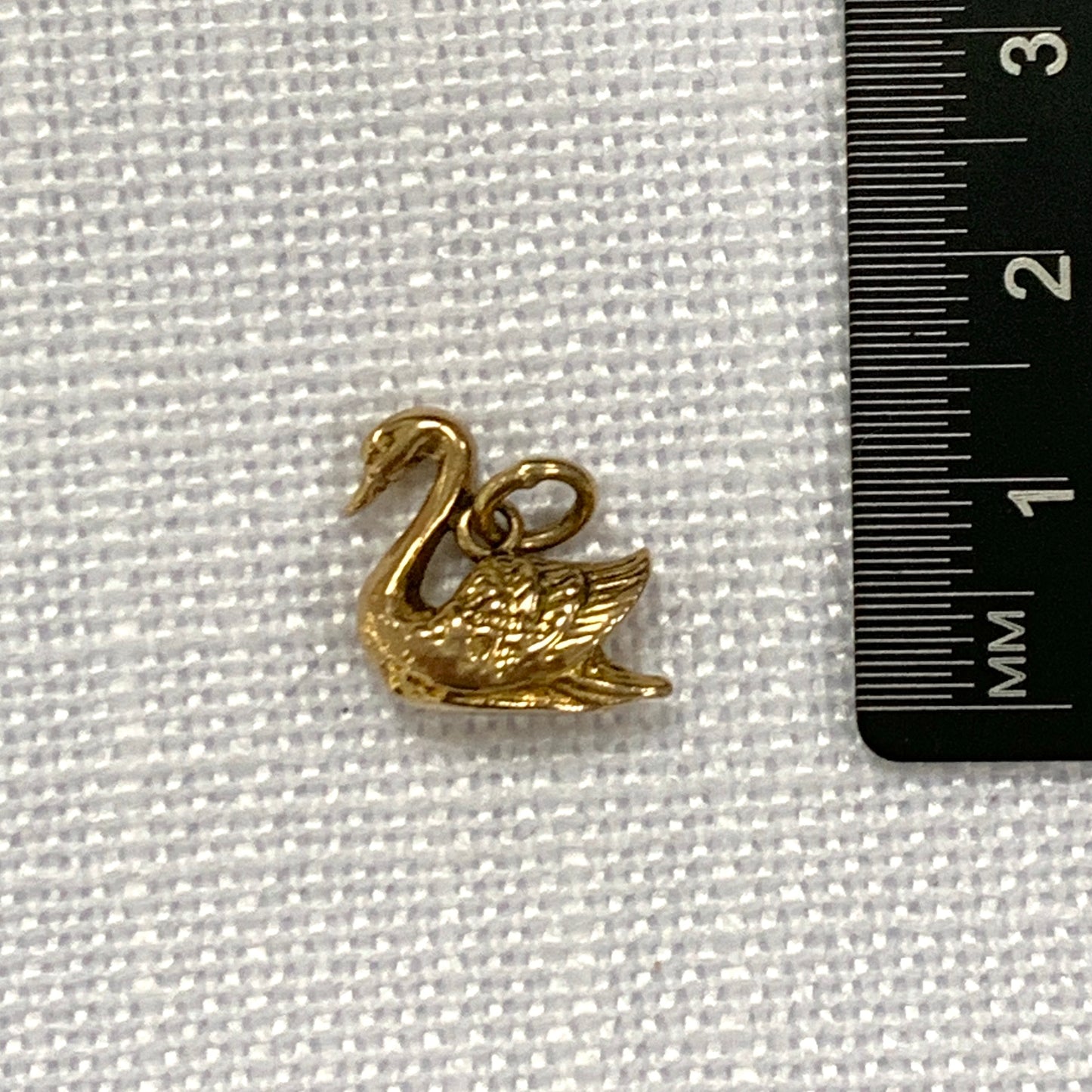 Gold Swan Charm Pendant