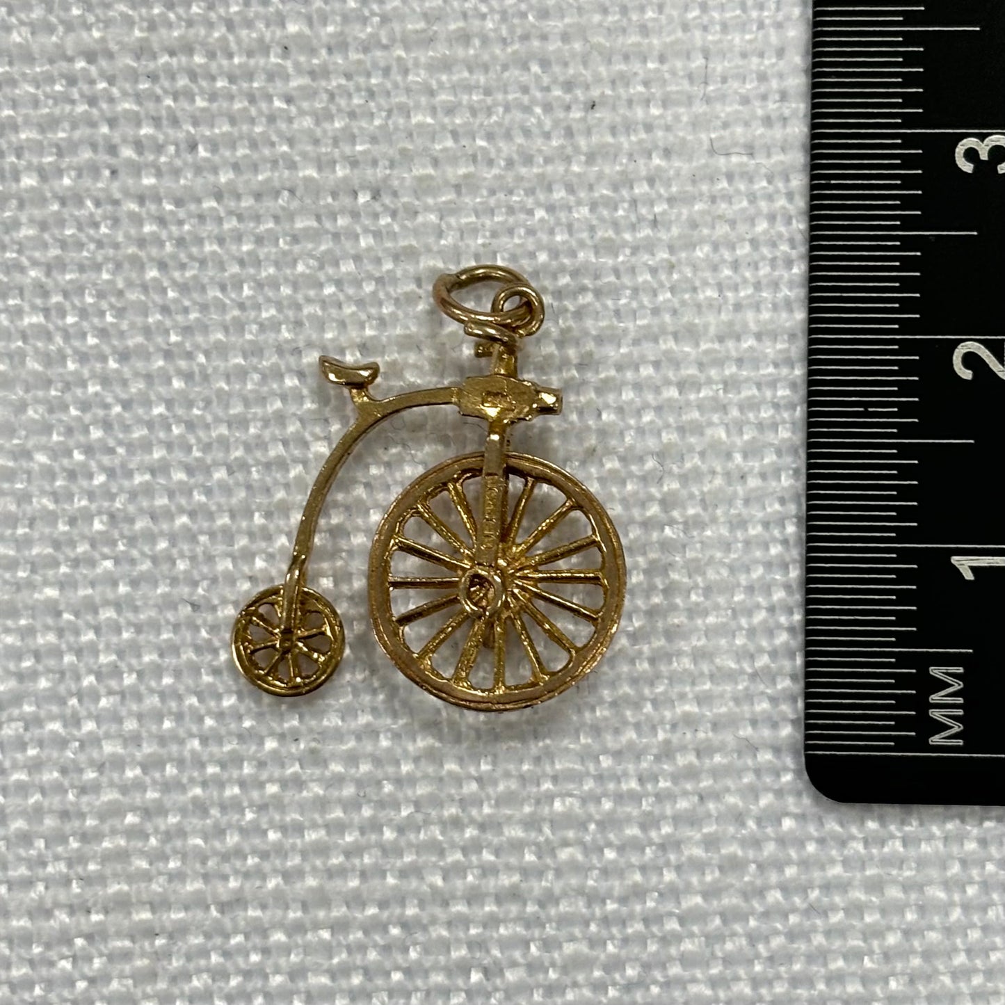 Penny Farthing Bicycle Gold Charm