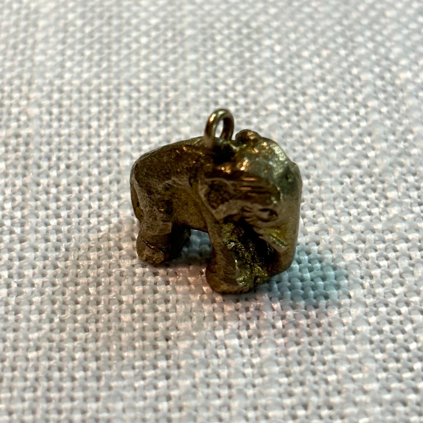 Lumpy Elephant Gold Charm